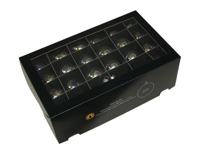 ca. 48 Glasperlen/Kappe, klar, perlmuttfarben, 40 mm