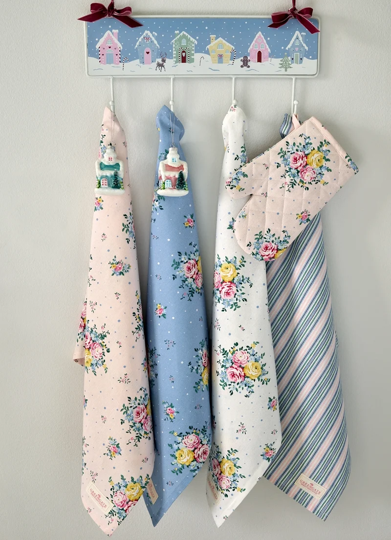 Greengate Laura Stoffserv. mit Spitze dusty blue 40 x 40 cm
