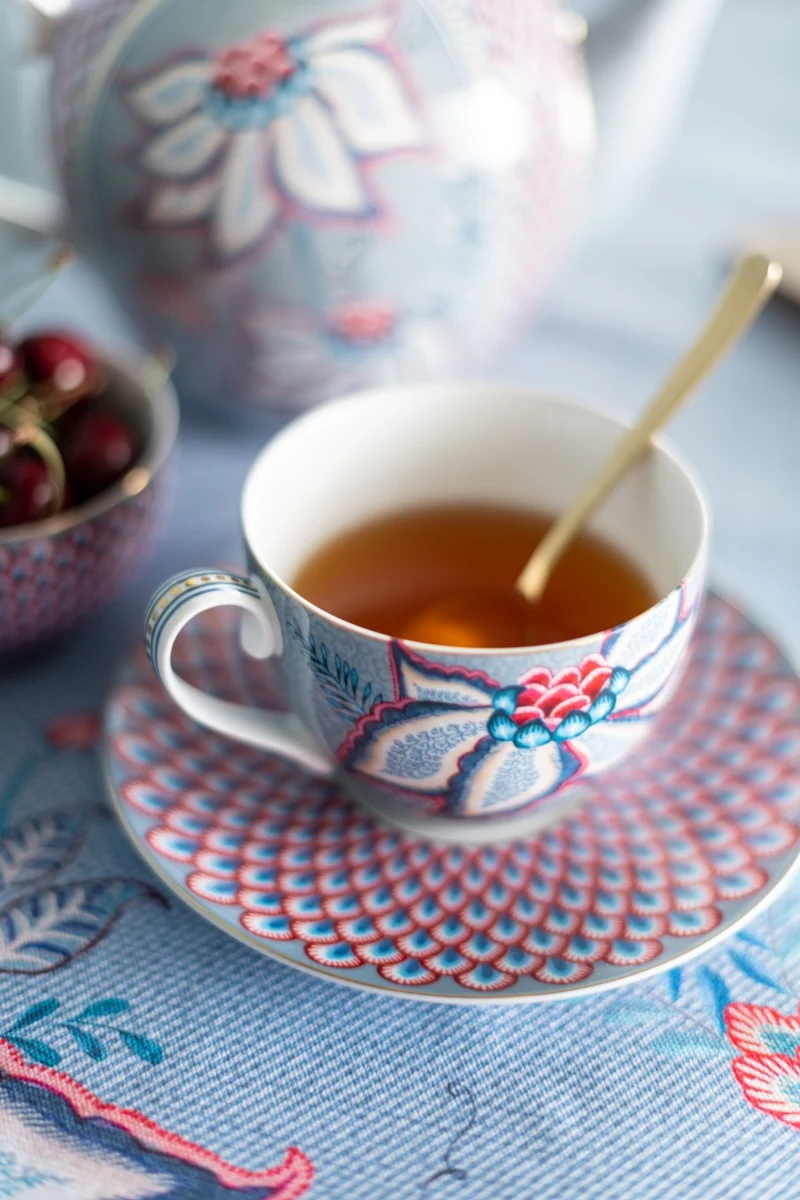 PIP STUDIO Flower Festival Tischdecke Blue 150 x 250 cm