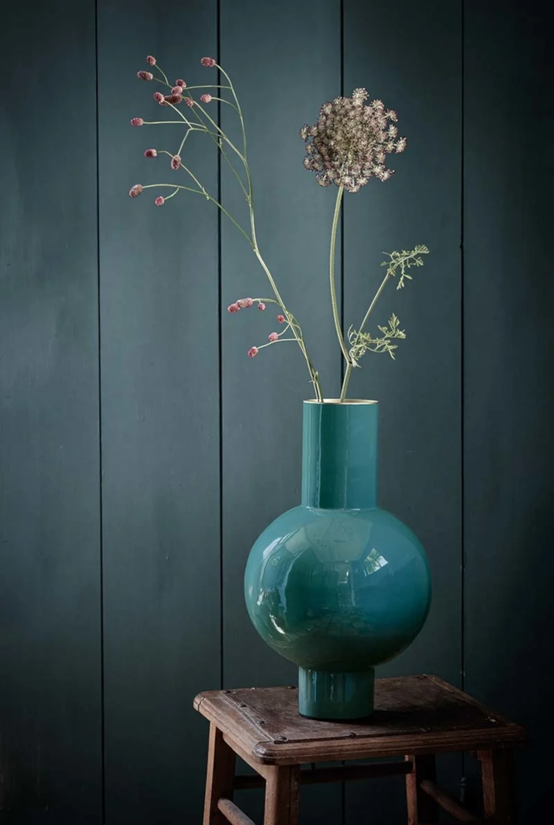 PIP STUDIO Vase Metal klein sea green 18 x 24 cm
