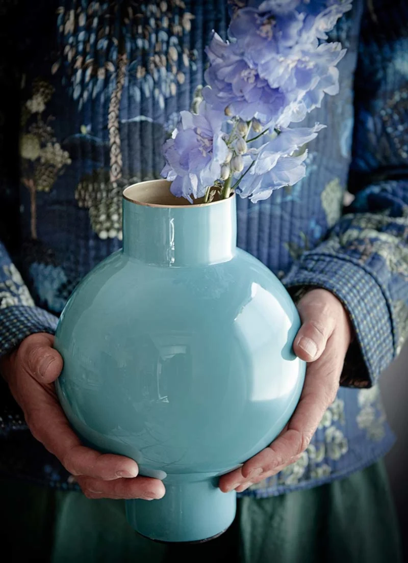 PIP STUDIO Vase Metal klein sea green 18 x 24 cm