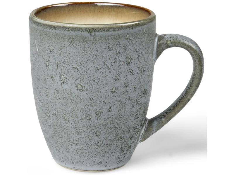 Bitz Becher mit Henkel matt grey / shiny cream