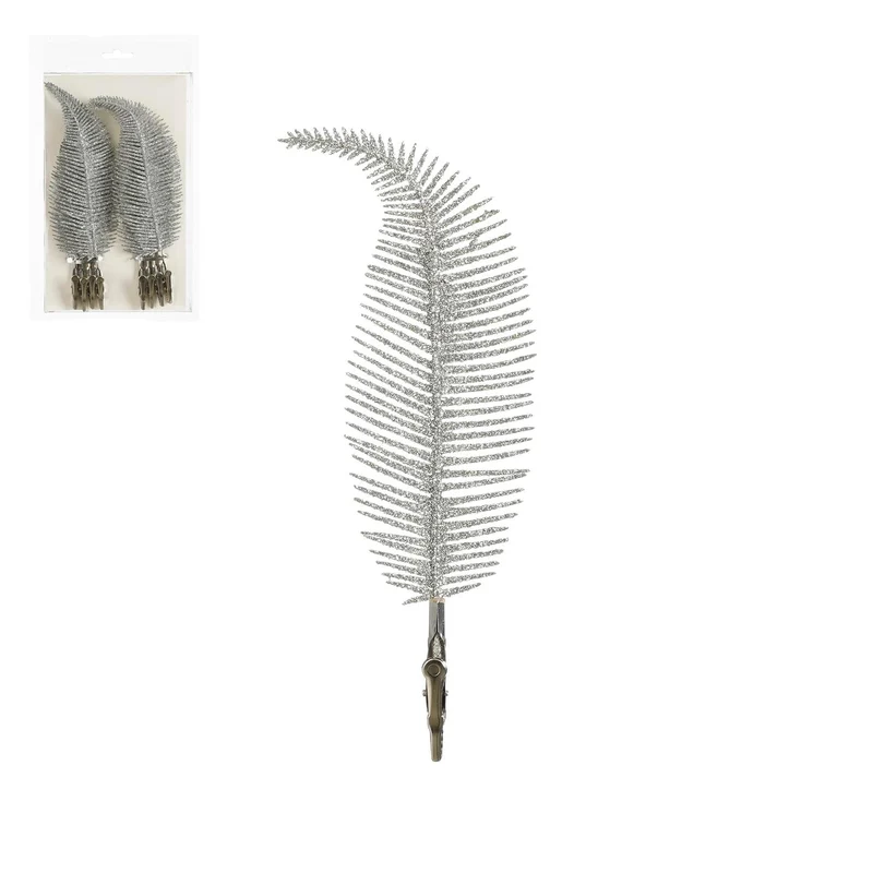 8er-Set silberne Clips zum Aufhängen - L22 x B4 cm