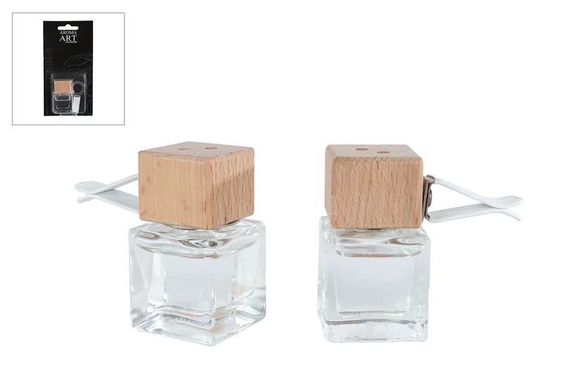 Diffuser-Set "Aroma Art" Autoclip, 4er-Set, Glas/Holz, 3,5x3,5x5cm