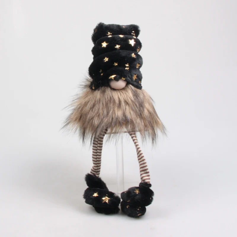 Weihnachtswichtel-Schlafmütze 16x12x56 cm Schwarz