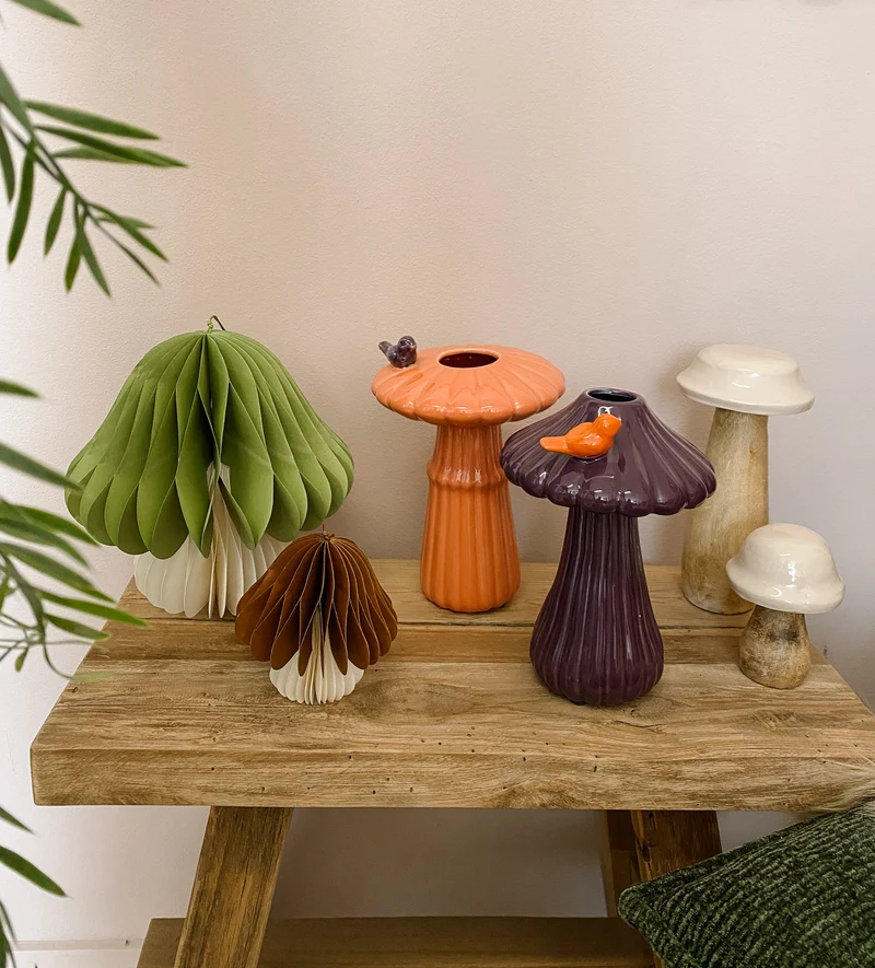Einzelblumen-Vase, Pilzform, 3-teilig - H 21,5 x D 14,5 cm