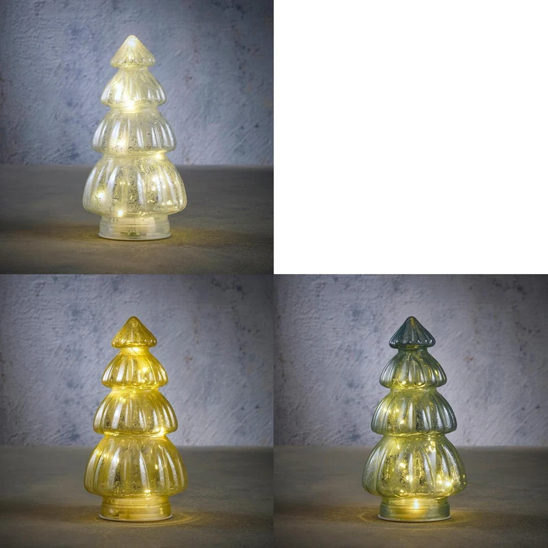 Baum gelb weiß grün 3 Äste 10 LEDs - H28 x D15 cm - exkl. Batterien mit Timer
