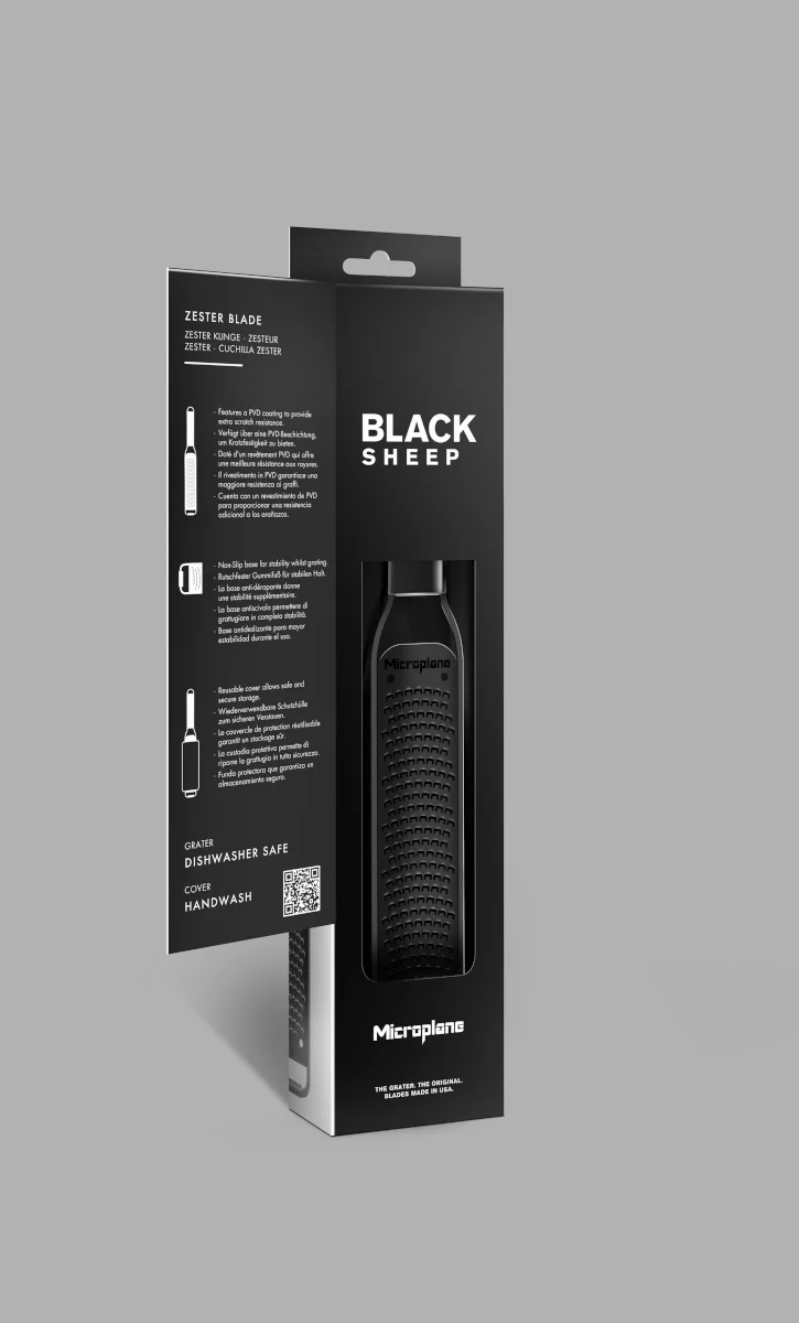Microplane Black Sheep Serie Zester Reibe schwarz