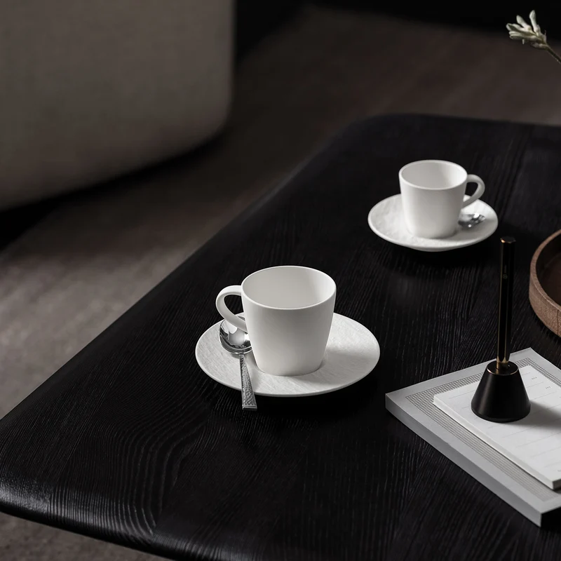 Villeroy & Boch Manufacture Rock blanc Kaffeeuntere 15,5 cm Set6