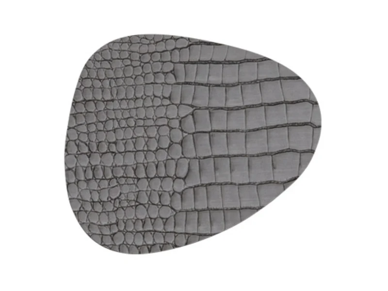 LIND DNA CROCO Untersetzer Curve silver-black 11 x 13 cm