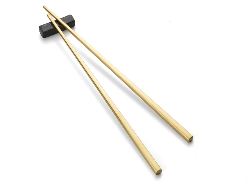 Bitz Essstäbchen mit Halter brass satin finish