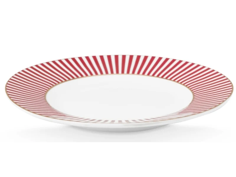 PIP STUDIO Royal Stripes Frühstücksteller dark pink 21 cm