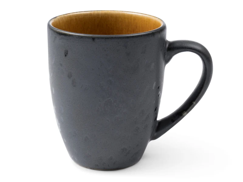 Bitz Becher mit Henkel matt black / shiny amber 0,3 l