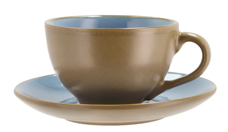 Bitz Tasse mit Untertasse wood/ocean 0,24 l
