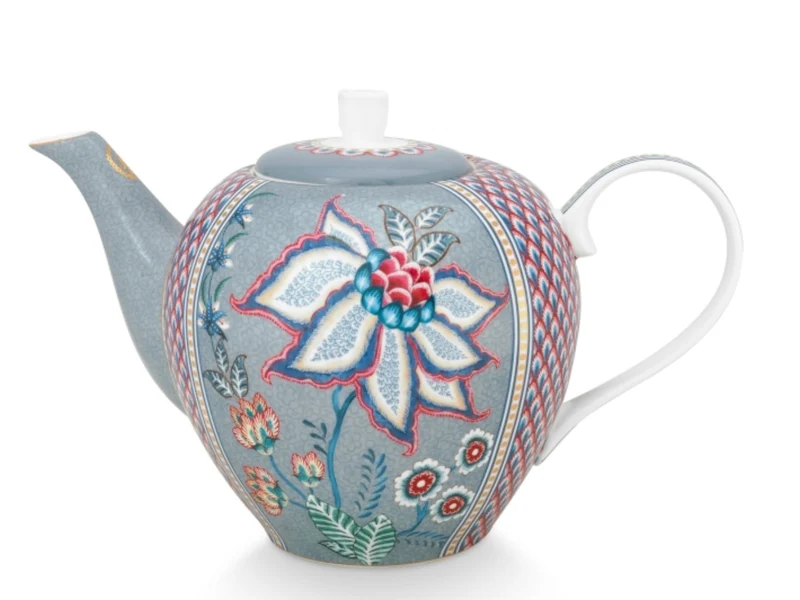 PIP STUDIO Flower Festival Teekanne Light Blue 1,6l