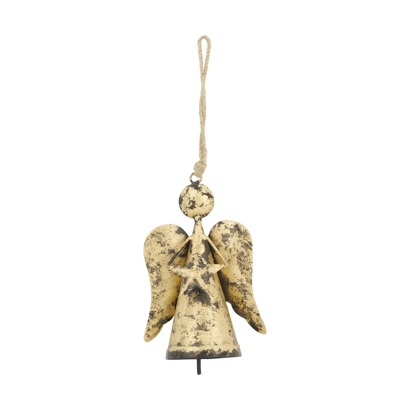 Engelsanhänger aus Metall, 12 x 8 x 18 cm, Antikgold