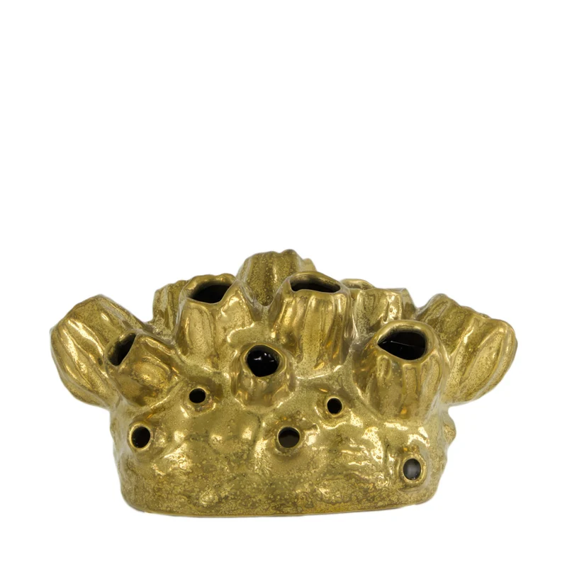 Keramikvase 28,5x15x15cm Gold