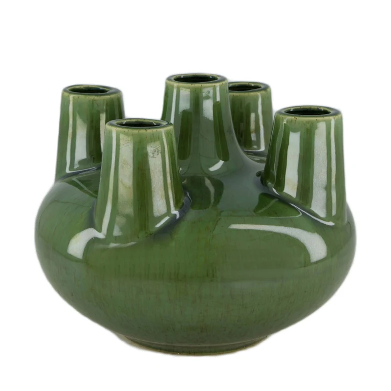 Keramikvase 21,5x21,5x17cm Grün