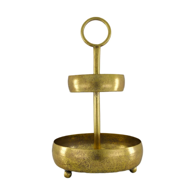 Metall-Etagenregal 22x22x37cm Gold