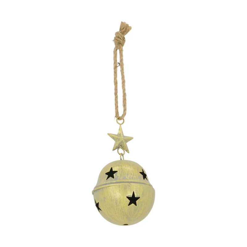 Glockenmetall mit Aufhänger 10x10x18cm Gold