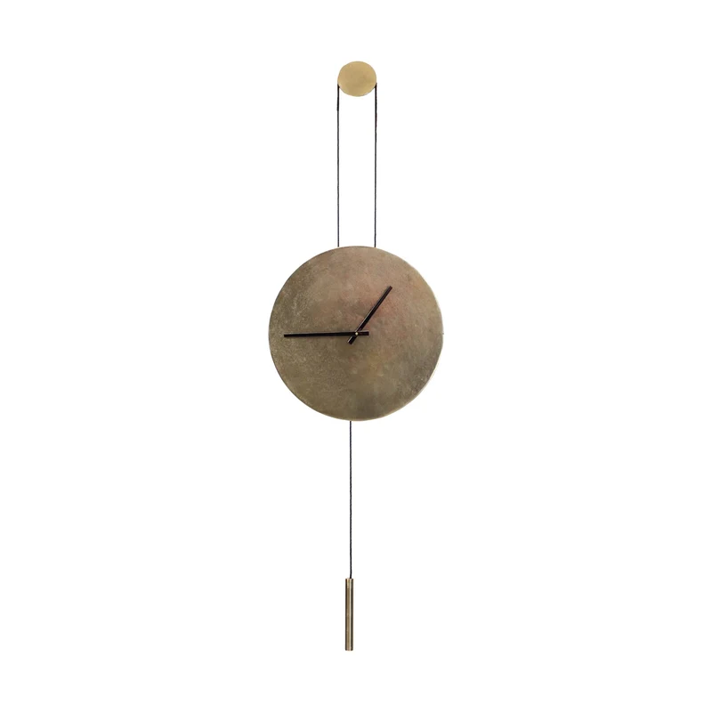 Uhr rund Aluminium 38x4x38cm Antik Messing