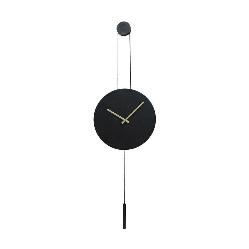 Uhr rund Aluminium 38x4x38cm Schwarz