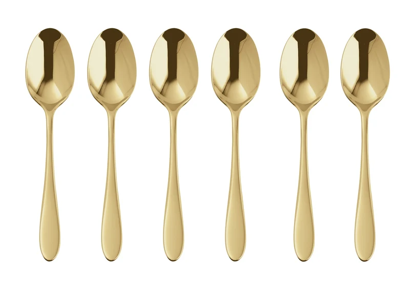 Sambonet Velvet Edelstahl/PVD Gold Mokkalöffel Set 6