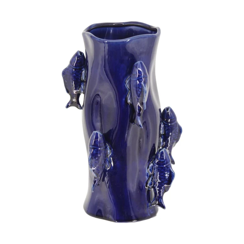 Keramikvase 20x18,2x31cm Blau