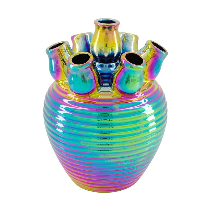 Keramikvase 18x18x24cm Mehrfarbig