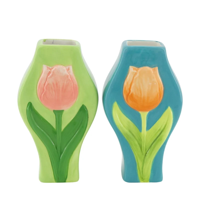 Keramikvase 9x5,5x15,5cm, gemischt