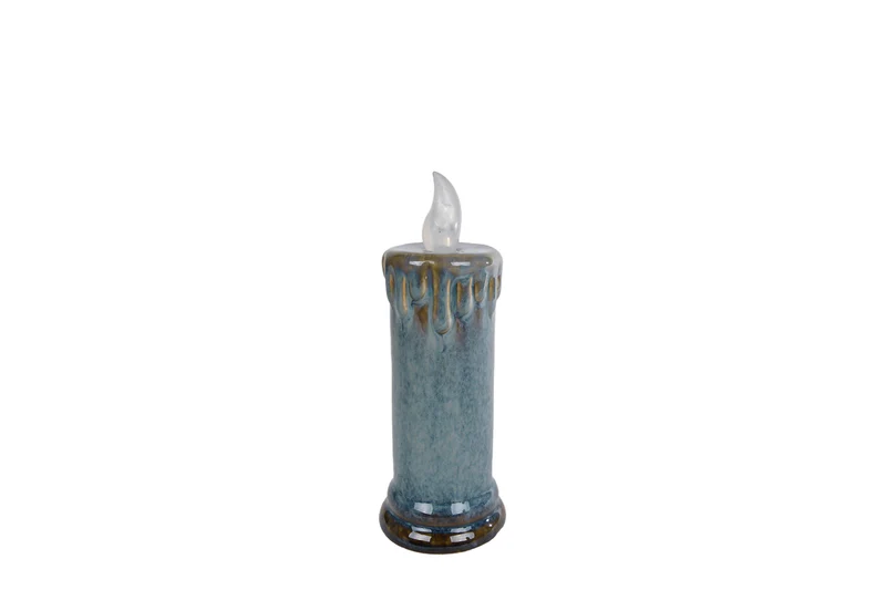 LED-Stimmungsleuchte "Candle" S, steingrau, Keramik, 7x7x17,5cm