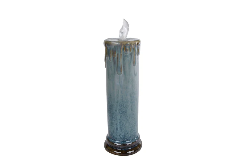 LED-Stimmungsleuchte "Candle" L, steingrau, Keramik, 9x9x29cm
