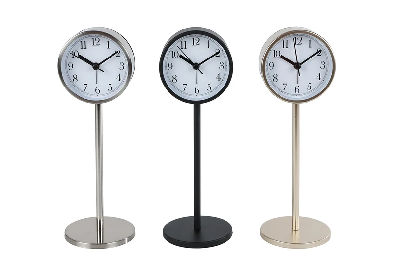 Uhr "Rikki" L gold/silber/schwarz 3er-Set Metall 1xAA-Batterie 8x8x23cm