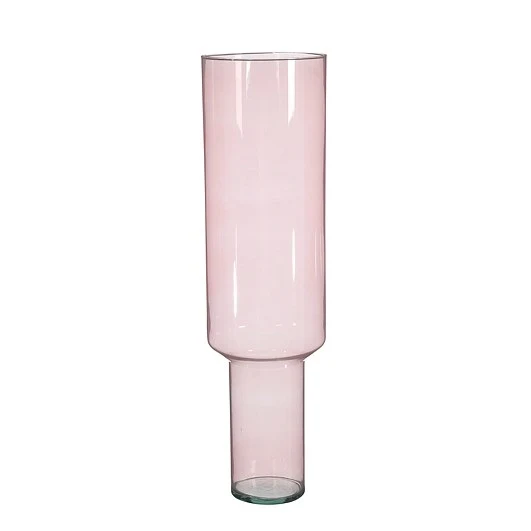 Fallon Vase aus recyceltem Glas, hellrosa - H70 x D19 cm