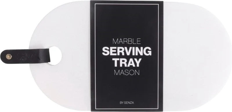 Senza Marmor-Tablett Mason Weiß 29,5 x 17,5 x 1,6 cm