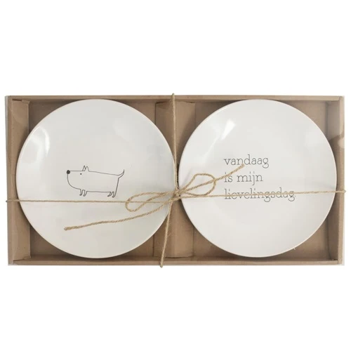 Gusta Teller ø20cm 2er Set Lieblingstag/Hund