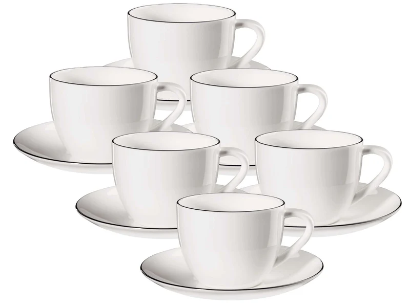 ASA Selection à table ligne noire Cappuccinotasse mit Untertasse 0,25l Set6