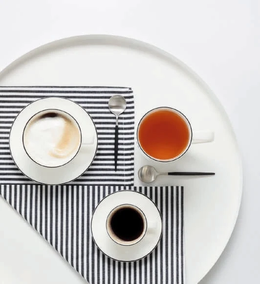 ASA Selection à table ligne noire Cappuccinotasse mit Untertasse 0,25l Set6