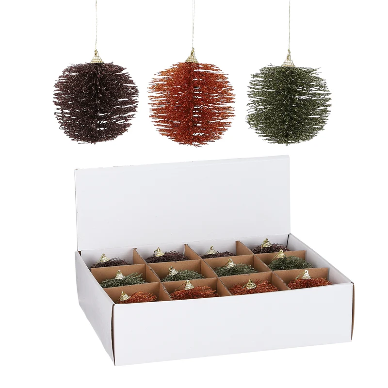 Ornament Kugel 3 sortiert - h10xd10cm - Herbst