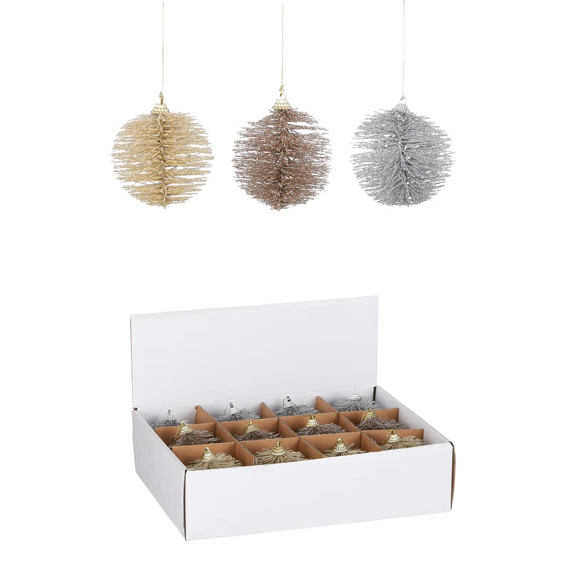 Ornament Kugel 3 sortiert - h8xd8cm - Winter