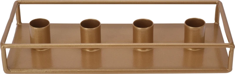 KERZENSTÄNDER TABLETT METALL 24X10CM GOLD