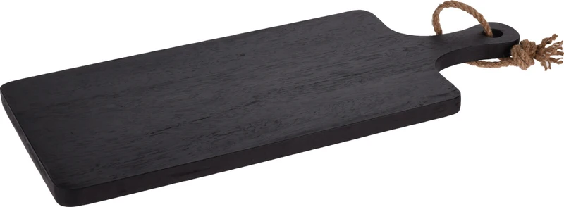 SCHNEIDEBRETT GUMMIHOLZ SCHWARZ MIT GRIFF 50X15X2CM