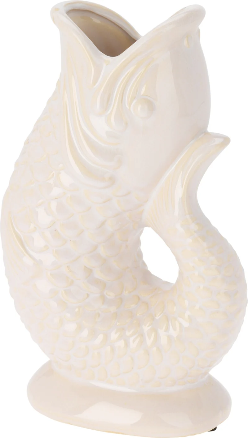 KERAMIKVASE MIT OFFENER MÜNDUNG, WEISS, 13,3X7,5X20,5CM