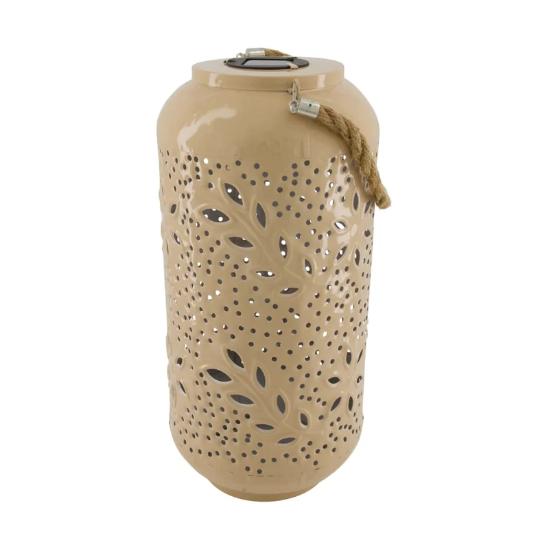 Solar-Metalllaterne 19x19x40cm Taupe