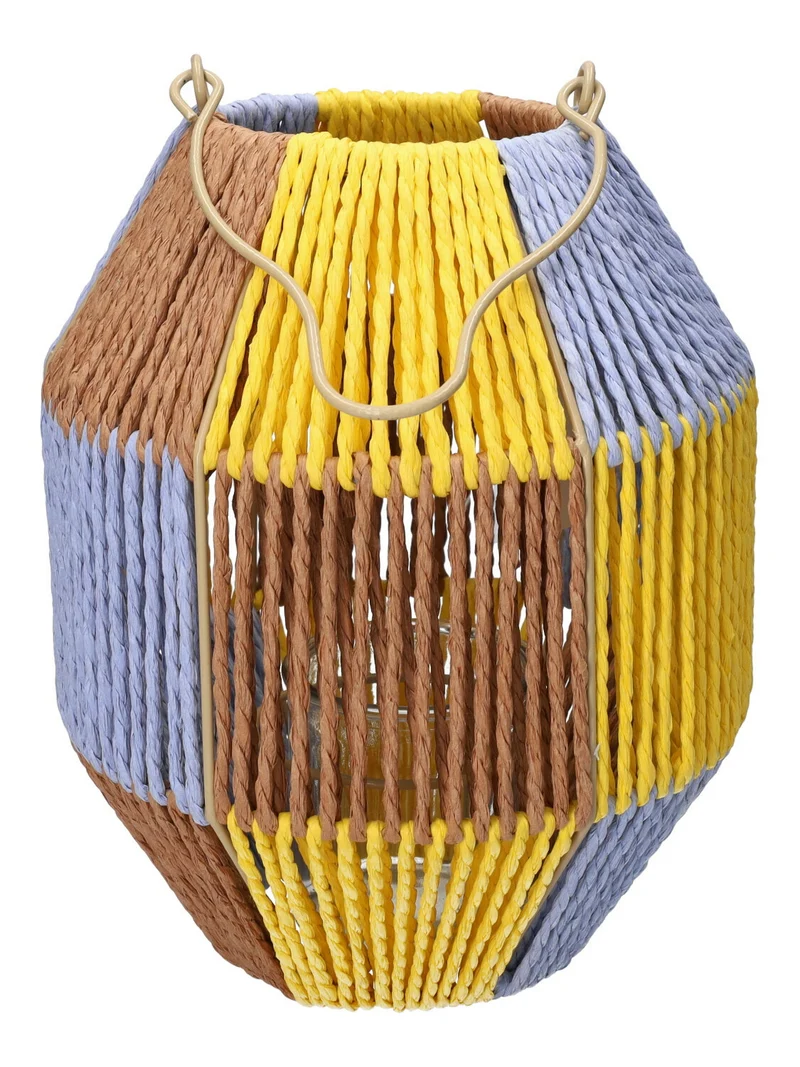 Laterne Lucera d20xh24,5cm ocker/lila