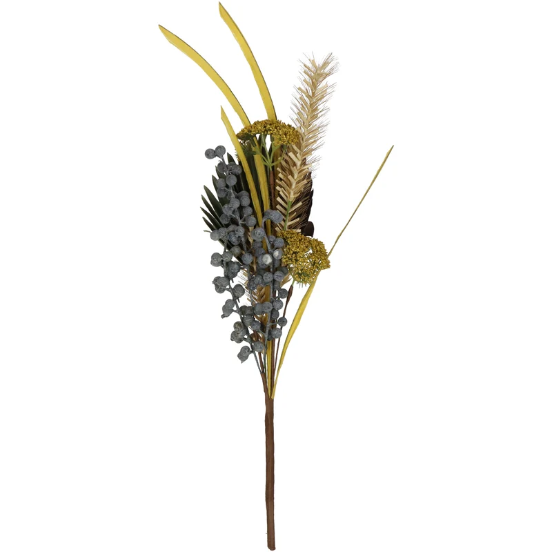 Wildblumenstrauß Plastik Grau 51cm