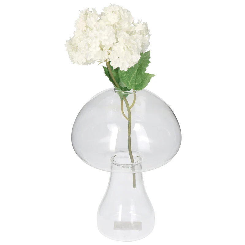 Vase Pilz Glas Klar 12.5x12.5x17.5cm