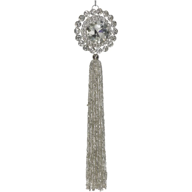 Ornament Quaste Metall Klar 21cm