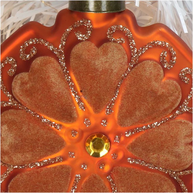 Ornament Scheibe Blume Velvet Terra 10cm