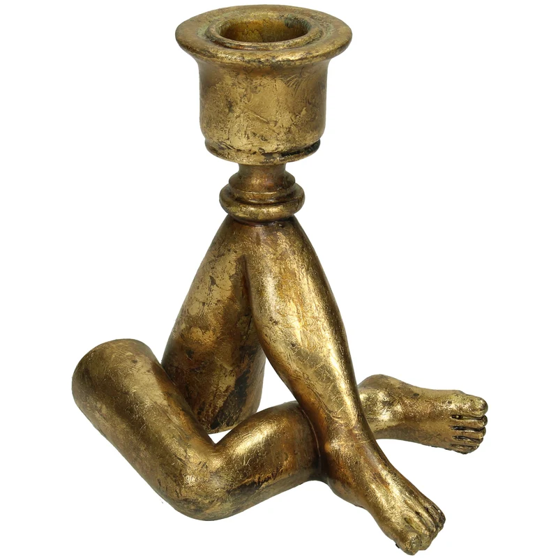 Kerzenständer Beine Polyresin Gold 8x11x11,8cm